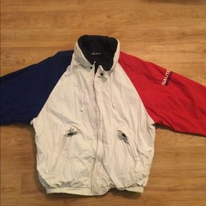 Veg Reversible hooded rain jacket Nautica L 90s